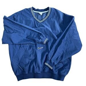 Vintage 90’s Nike Center Swoosh Windbreaker Pullover Jacket V-neck Men’s Large